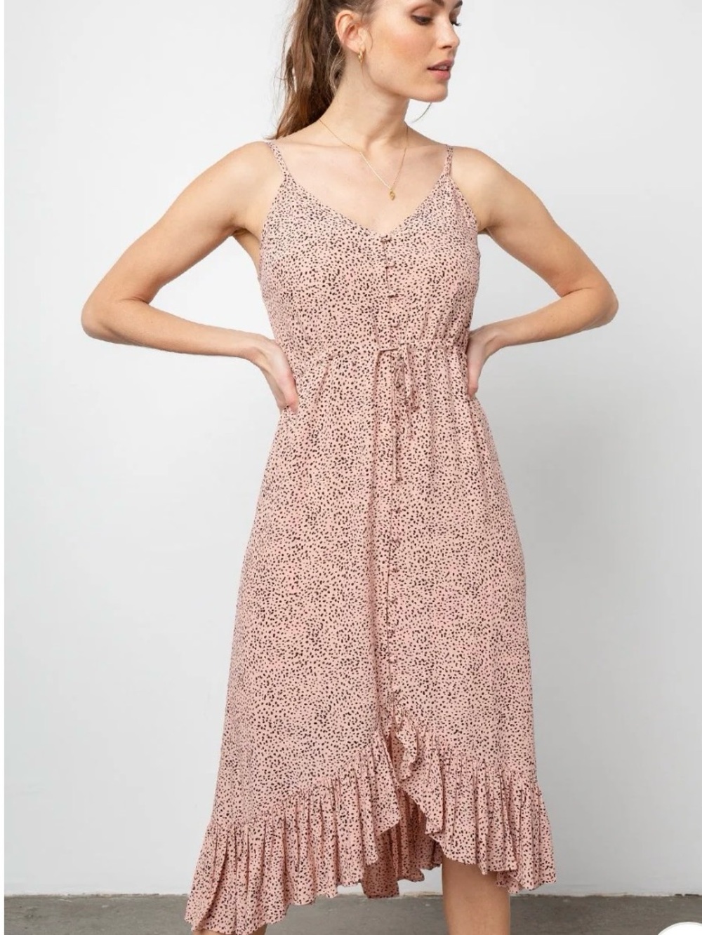 Rails Frida Midi Dress in Rose Spotted